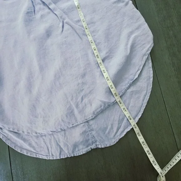XCVI  Womens S Pastel Purple Lilac Linen Tunic Blouse Lagenlook Minimalistic - Picture 5 of 6